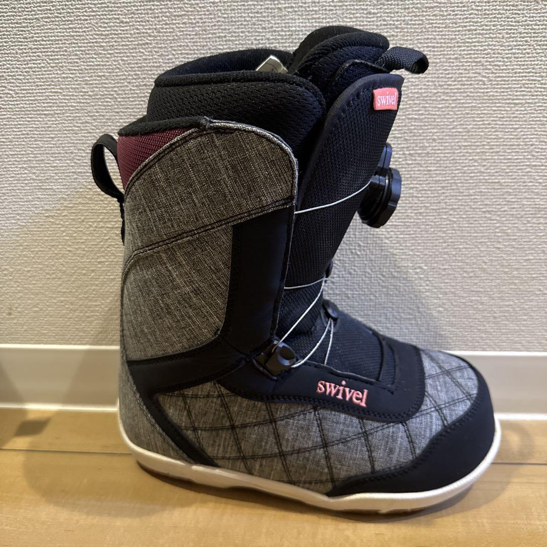 【美品23.5cm】swivel スノーボードブーツ 女性用 グレー/ブラック