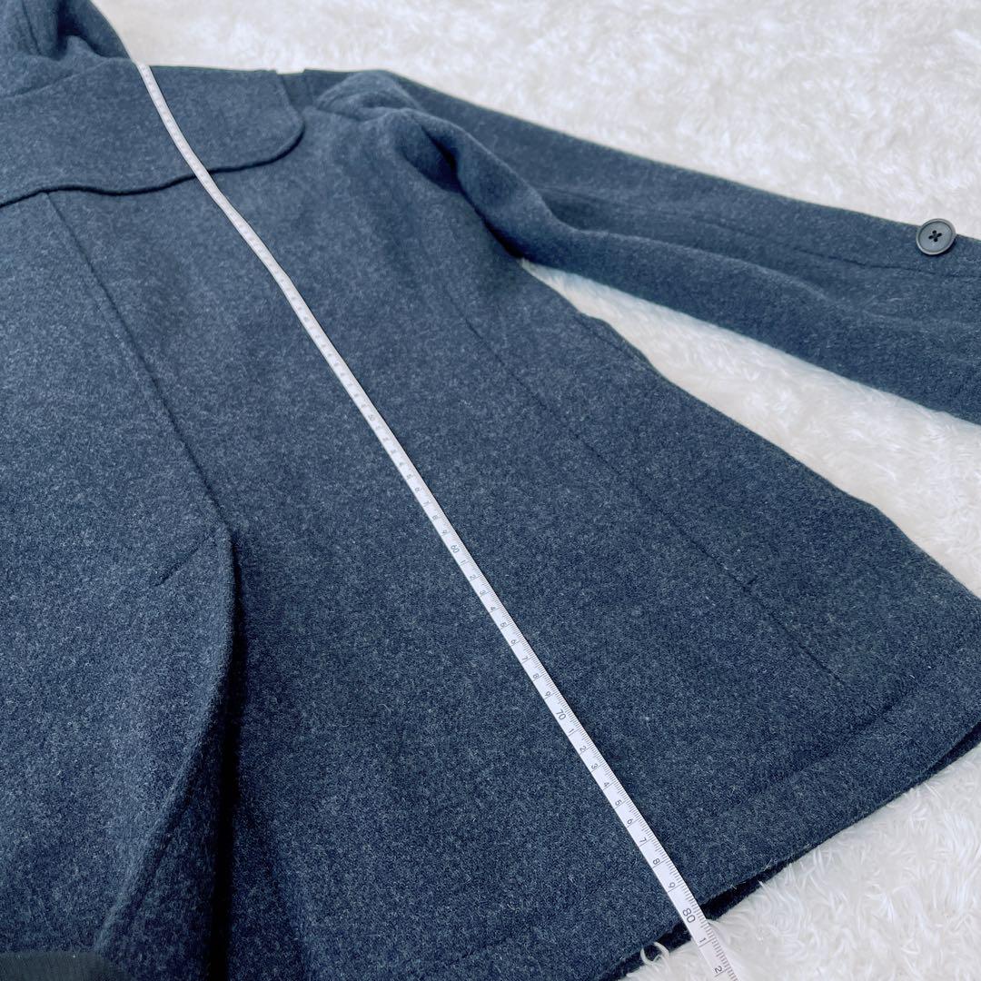 【美品】UNIQLO+J ウールブレンドダッフルコート ネイビー  M