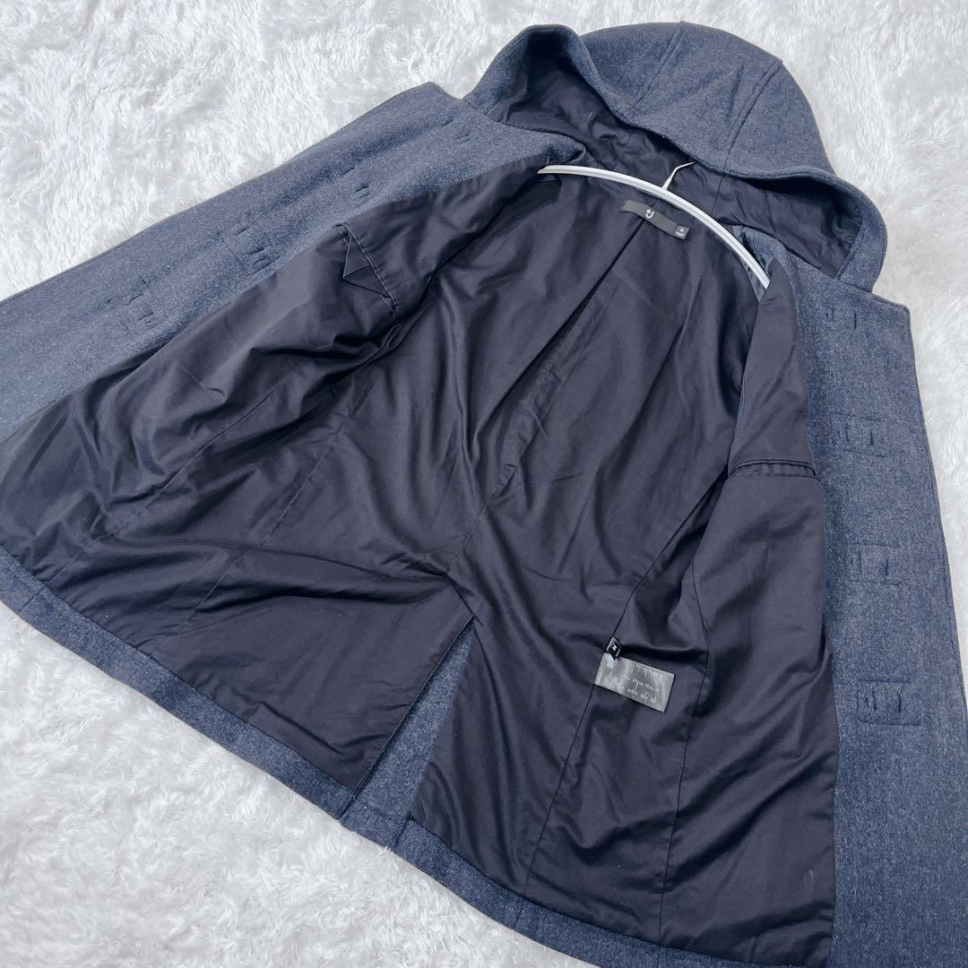 【美品】UNIQLO+J ウールブレンドダッフルコート ネイビー  M