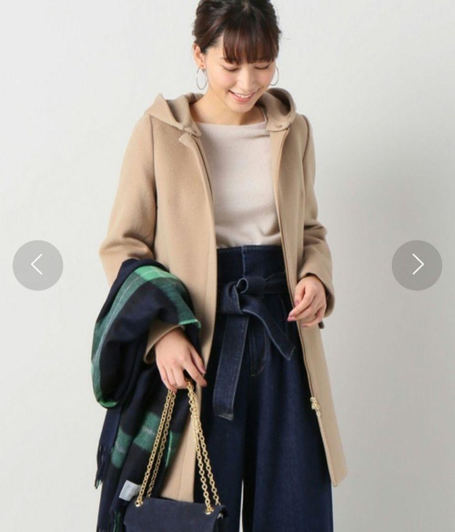IENA 二重織りシャルムフード コクーンコート 34