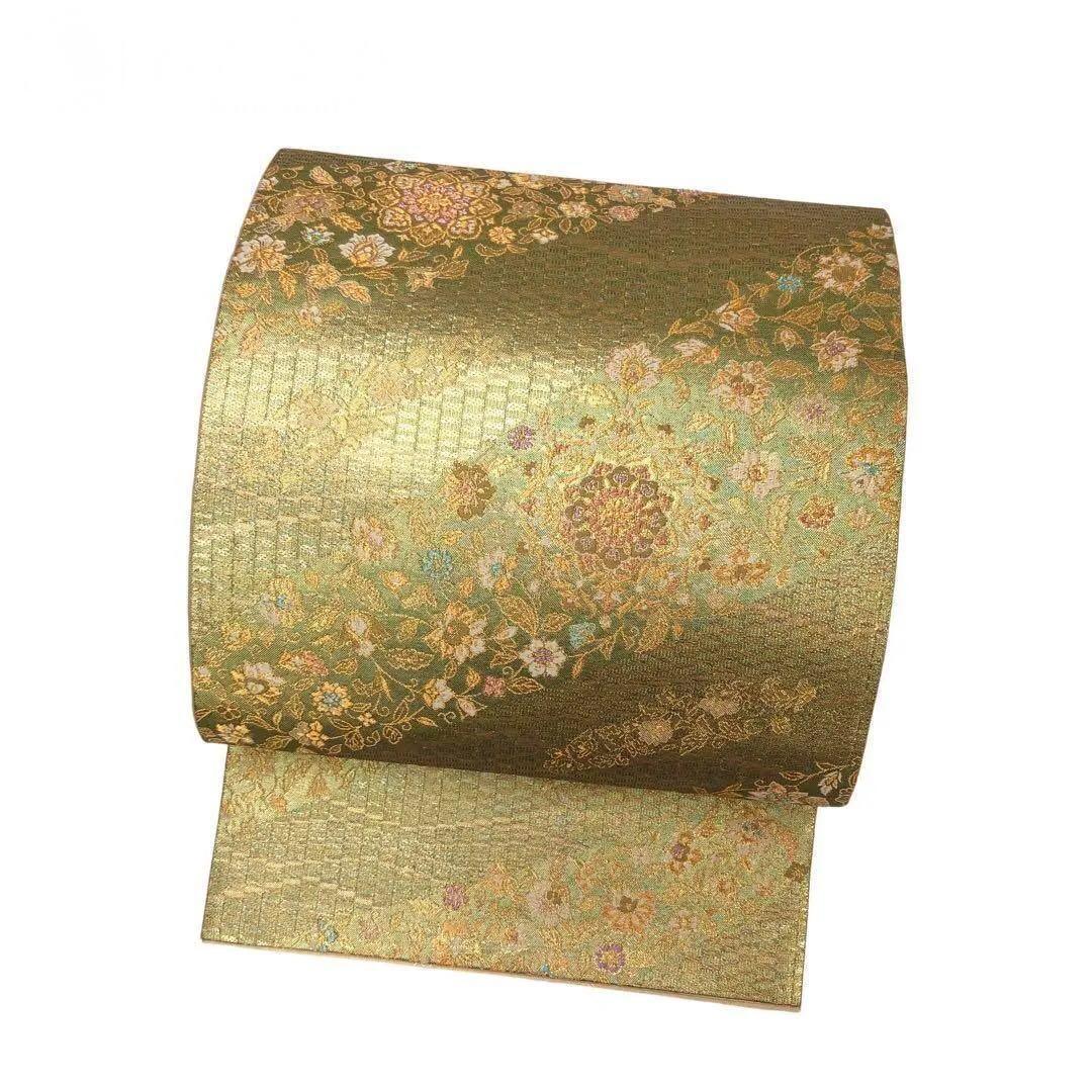 袋帯 美しい華柄模様 彩更紗 金糸 O-3097 - メルカリ