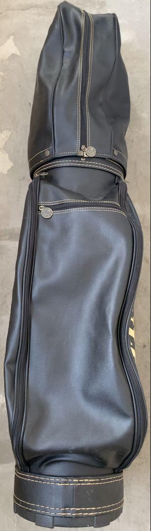 ダンロップ 合革 DUNLOP キャディバッグ ゴルフ ゴールド ブラック
