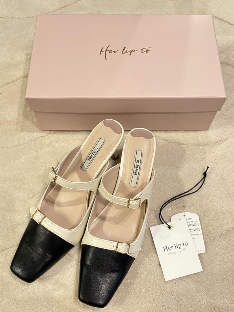 靴 herlipto Mademoiselle Mules 39 vanilla】Mademoiselle Mules