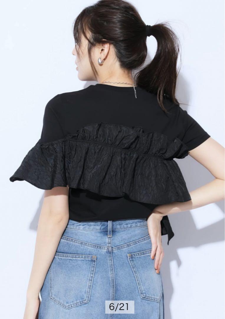 Mystrada アシメフリルTシャツ