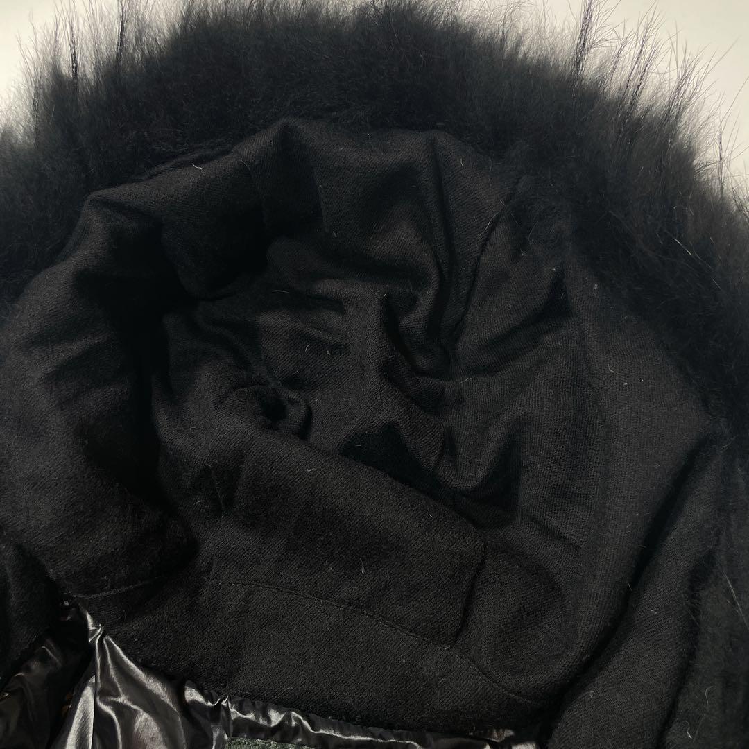 ナノユニバース 西川ダウン 2way ダウンコート ラクーンファー 黒 36 S ナノユニバース 西川ダウン 2way ダウンコート ラクーンファー 黒 36 S