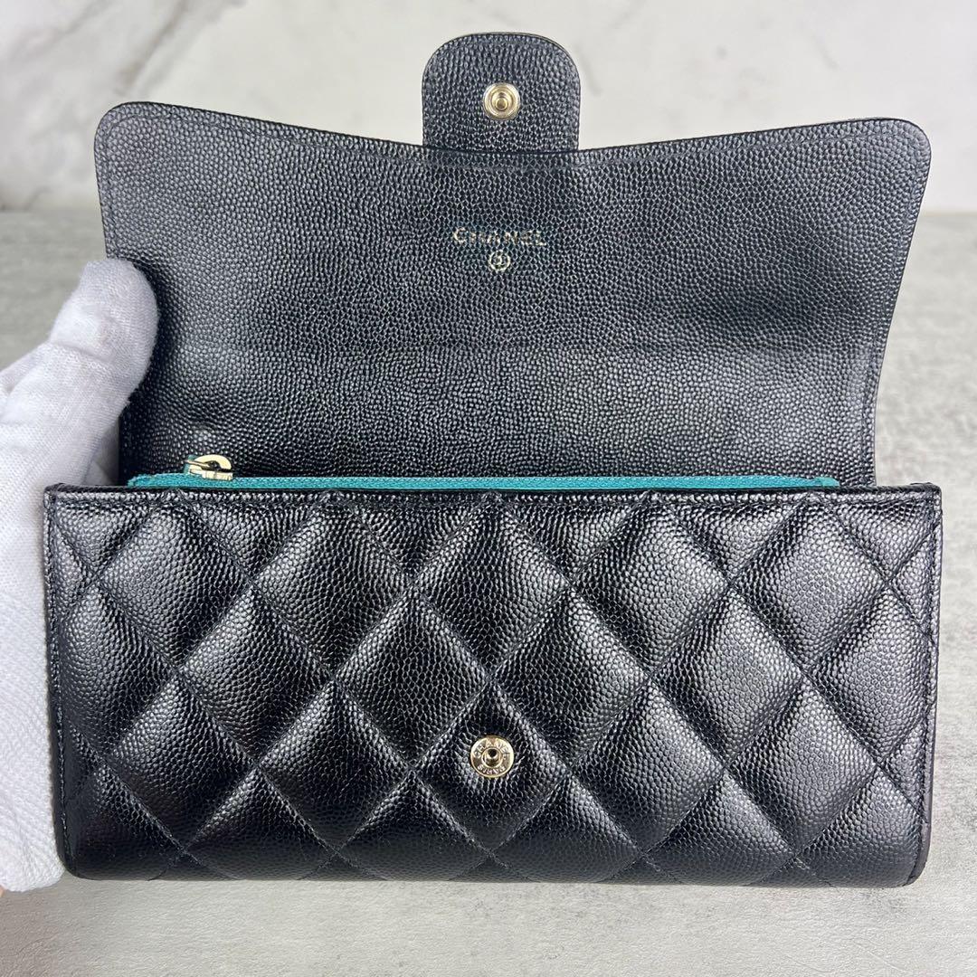 CHANEL シャネル】 キャビアスキン マトラッセ ロング フラップ