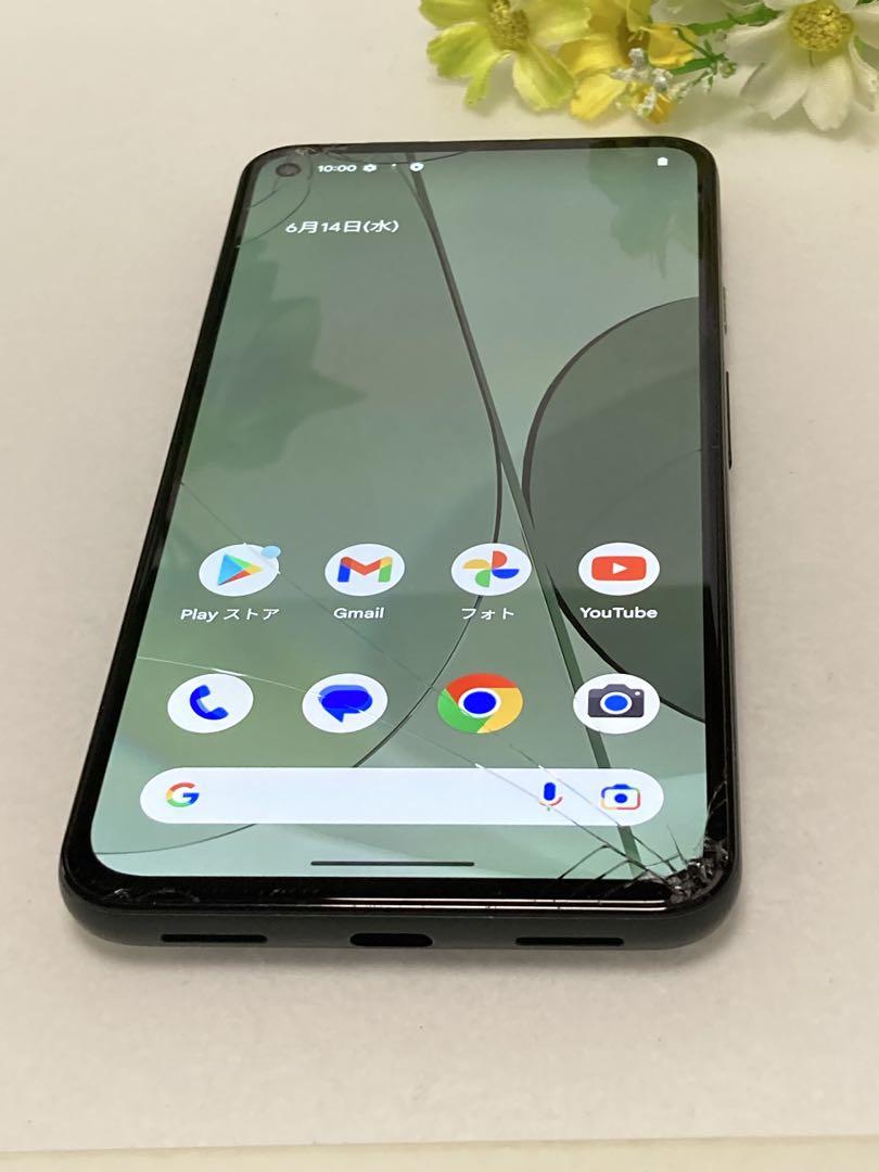 Google Pixel 5a 本体 黒 128GB 割れあり 現状