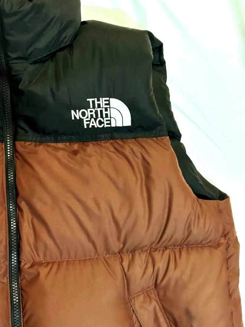 THE NORTH FACE ダウンベスト 黒/茶色カプチーノ。ND92338