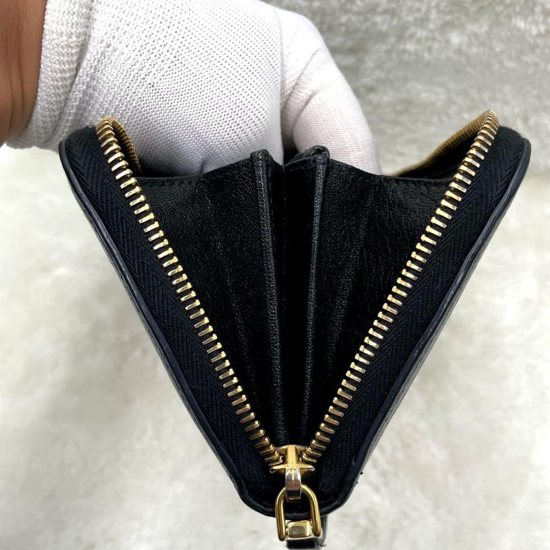 美品 ミュウミュウ 長財布 マドラス ジャガード MMパリス キャンバス レザー