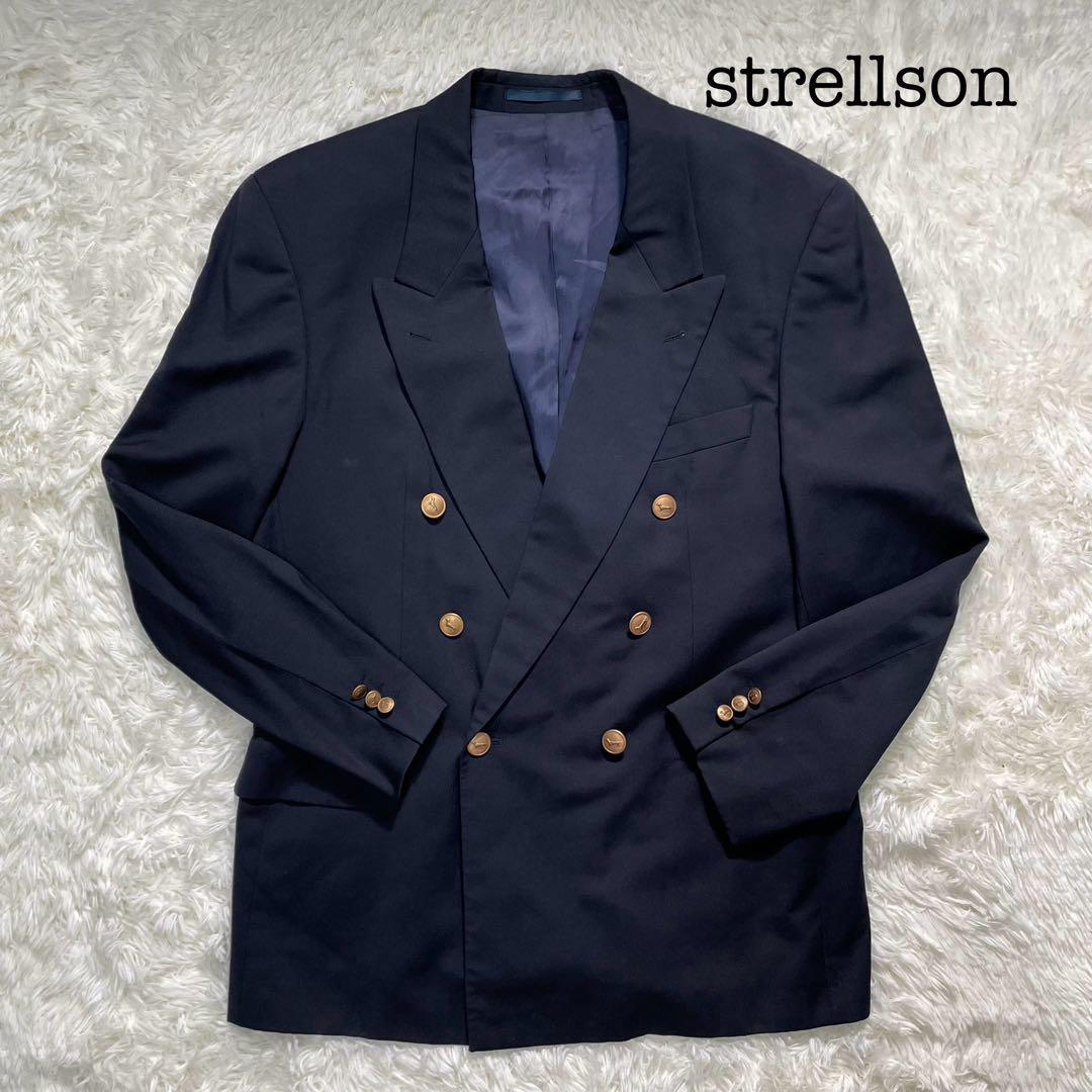 美品 STRELLSON 紺ブレザー XL 金ボタン　６つボタン　ダブル