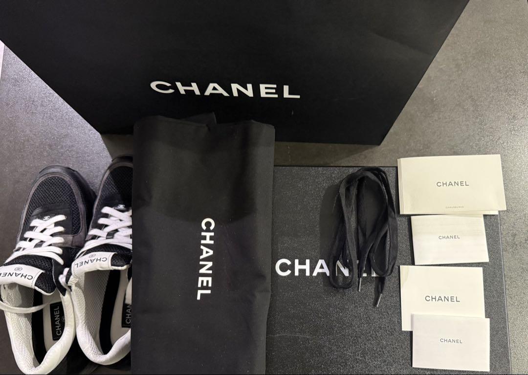 CHANEL スニーカー43ブラック/ホワイト