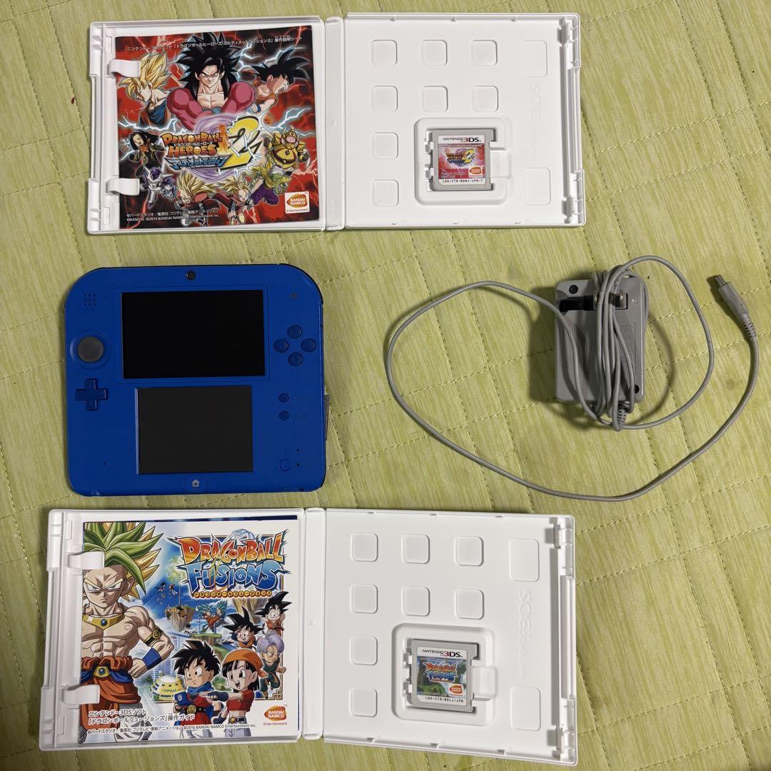 ニンテンドー2DS ブルー/ ドラゴンボールカセット2個&充電器付き