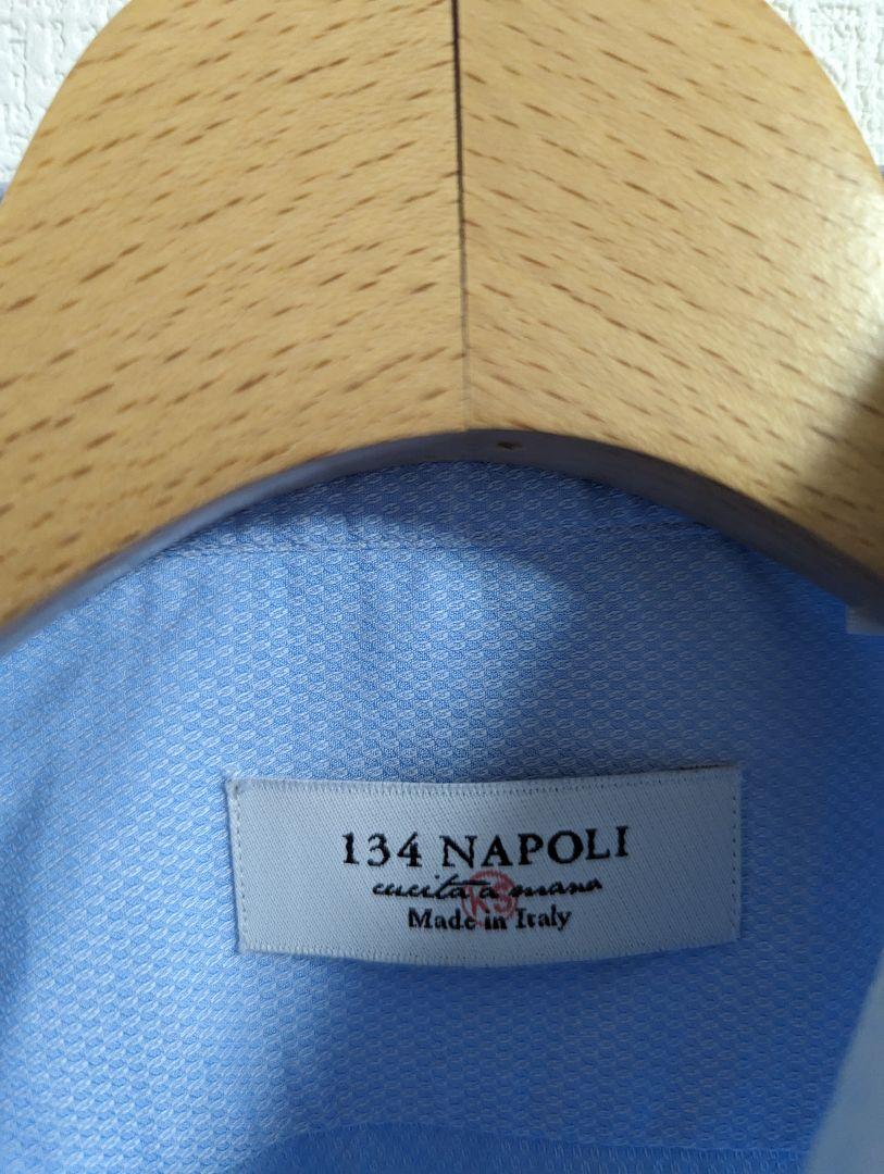 美品　鎌倉シャツ　シャツ　134 NAPOLI　40　ブルー　ドビー　イタリア製