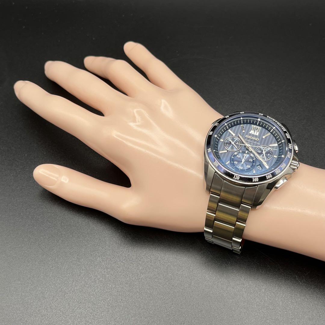 稼動 腕時計 SEIKO セイコー 電波ソーラー クロノグラフ メンズ B69