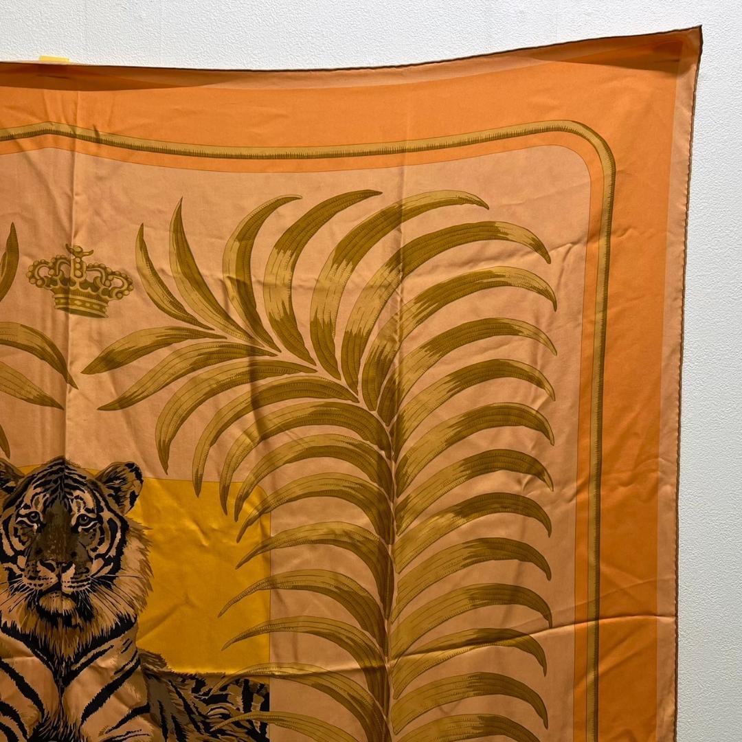 HERMES カレ140 スカーフ TIGRE  王者の虎 オレンジ