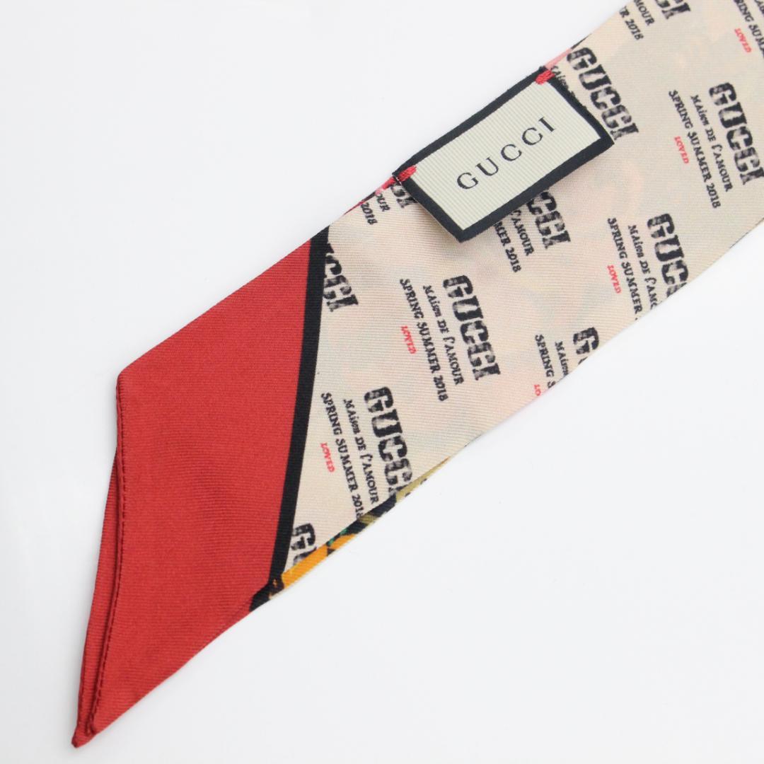◎GUCCI グッチ ネックスカーフ シルク フラワー 長さ84cm レディース ◎GUCCI グッチ ネックスカーフ シルク フラワー 長さ84cm