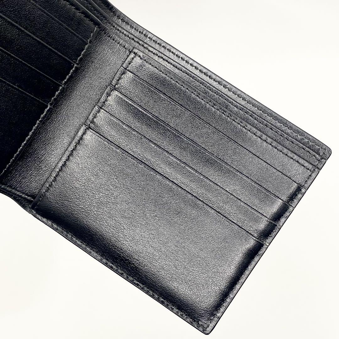 ✨未使用級✨CELINE 二つ折り　財布　現行ロゴ　レザー　ブラック　極美品