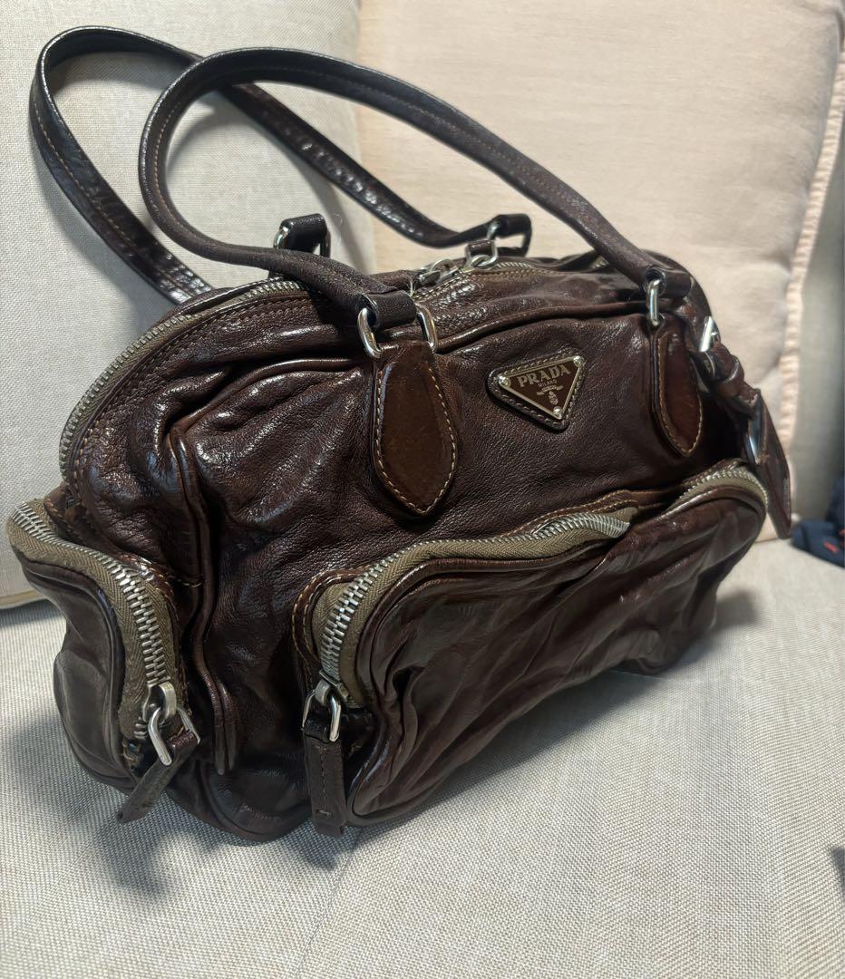 PRADA ウォッシュドバック　レザー