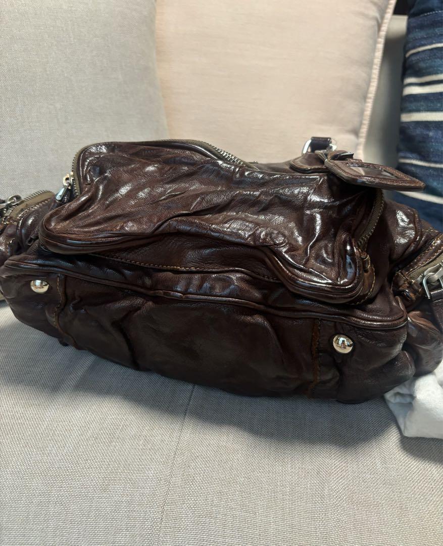 PRADA ウォッシュドバック　レザー