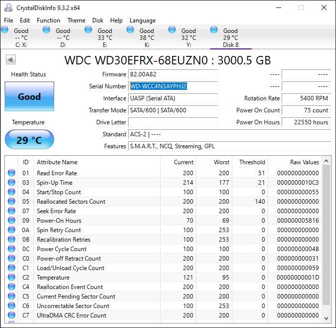 Western Digital HDD RED 3TB WD30EFRX 2個