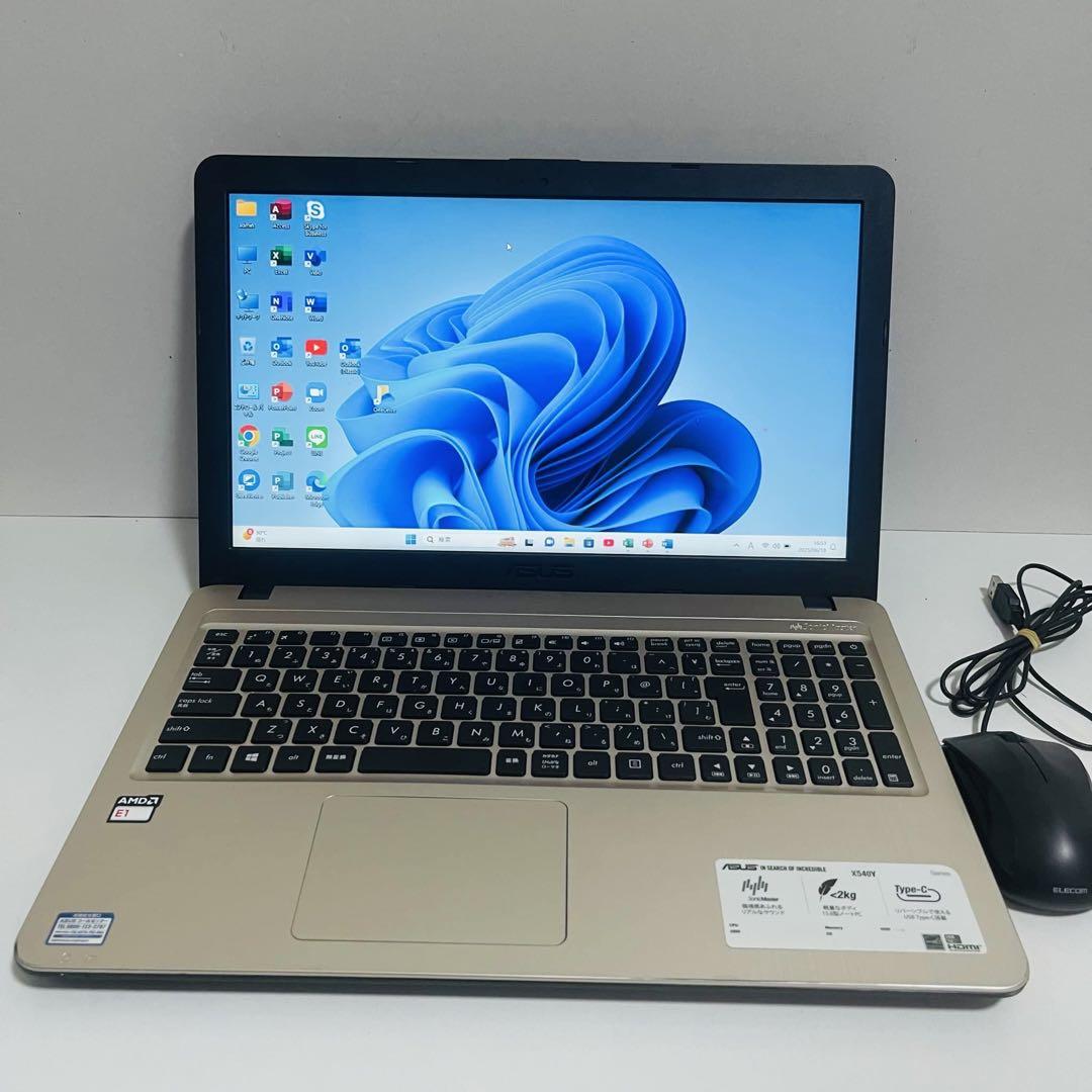 Windows11 新品SSD搭載 すぐ使えるカメラ付ノートパソコン オフィス