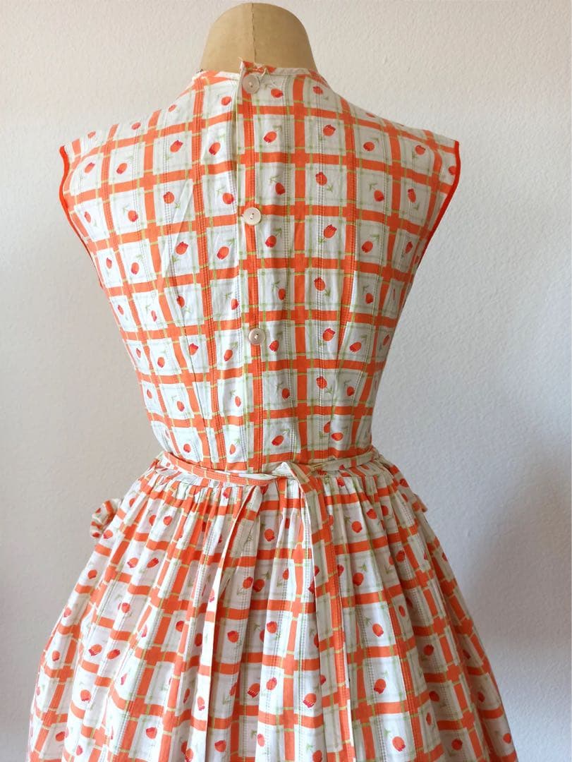 1950s 1960sヴィンテージチェック柄ワンピース