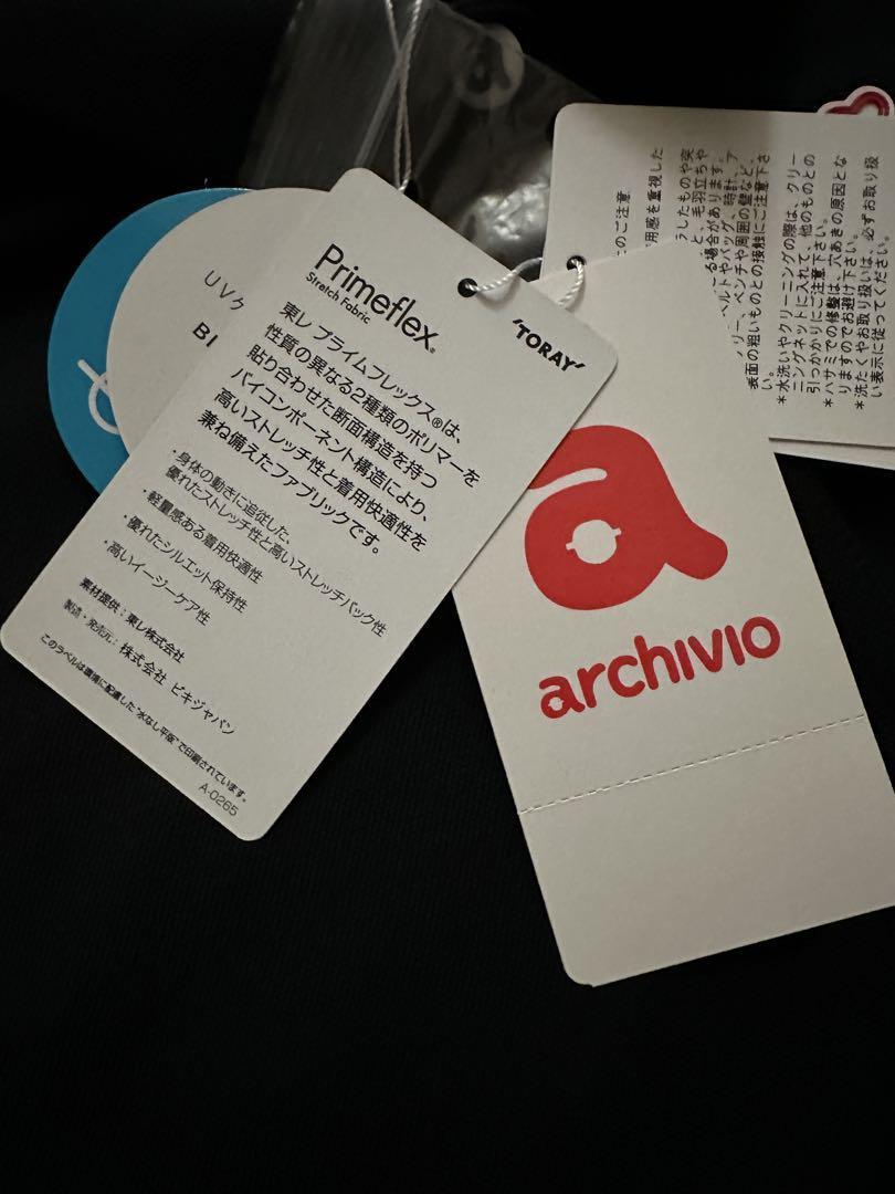 新品・タグ付　archivio ノースリーブポロシャツ 36 黒