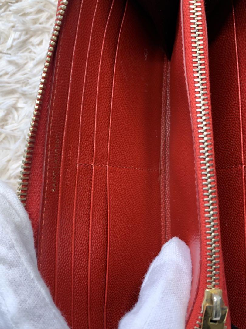 YSL レッド 長財布 キルティング