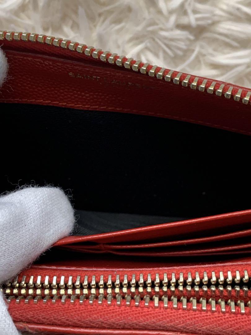 YSL レッド 長財布 キルティング