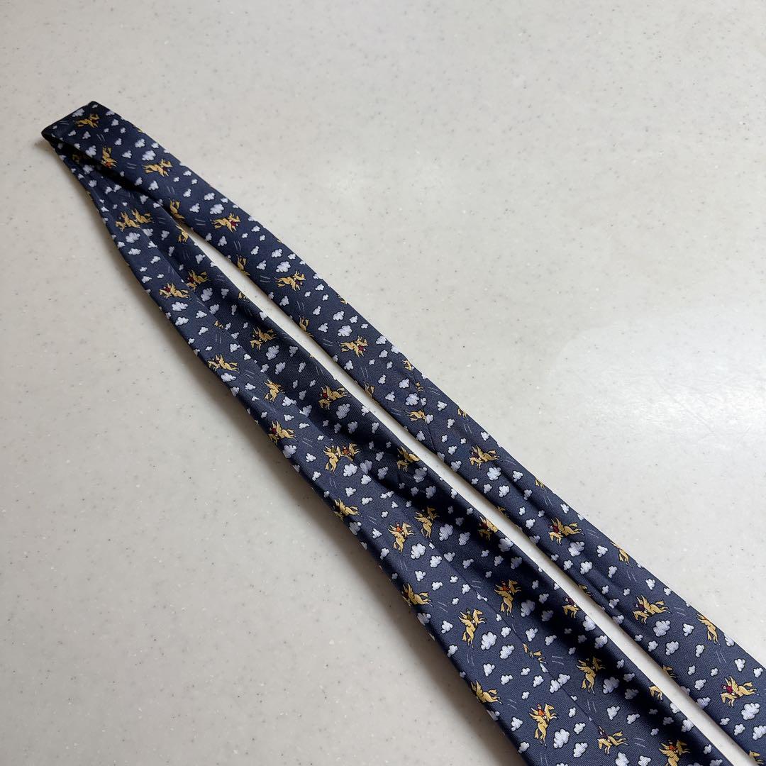 エルメス HERMES ネクタイ シルク100% 総柄 ペガサス