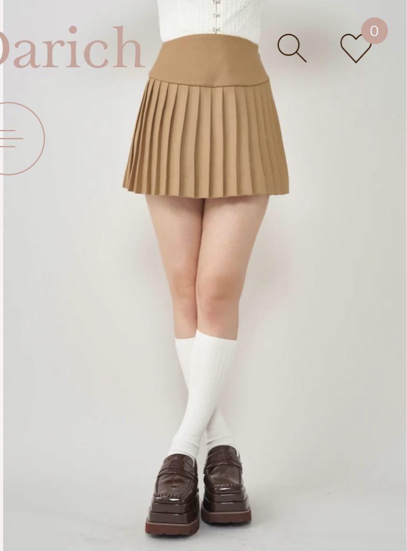 【新品未開封】ダーリッチ カーブラインプリーツミニスカート