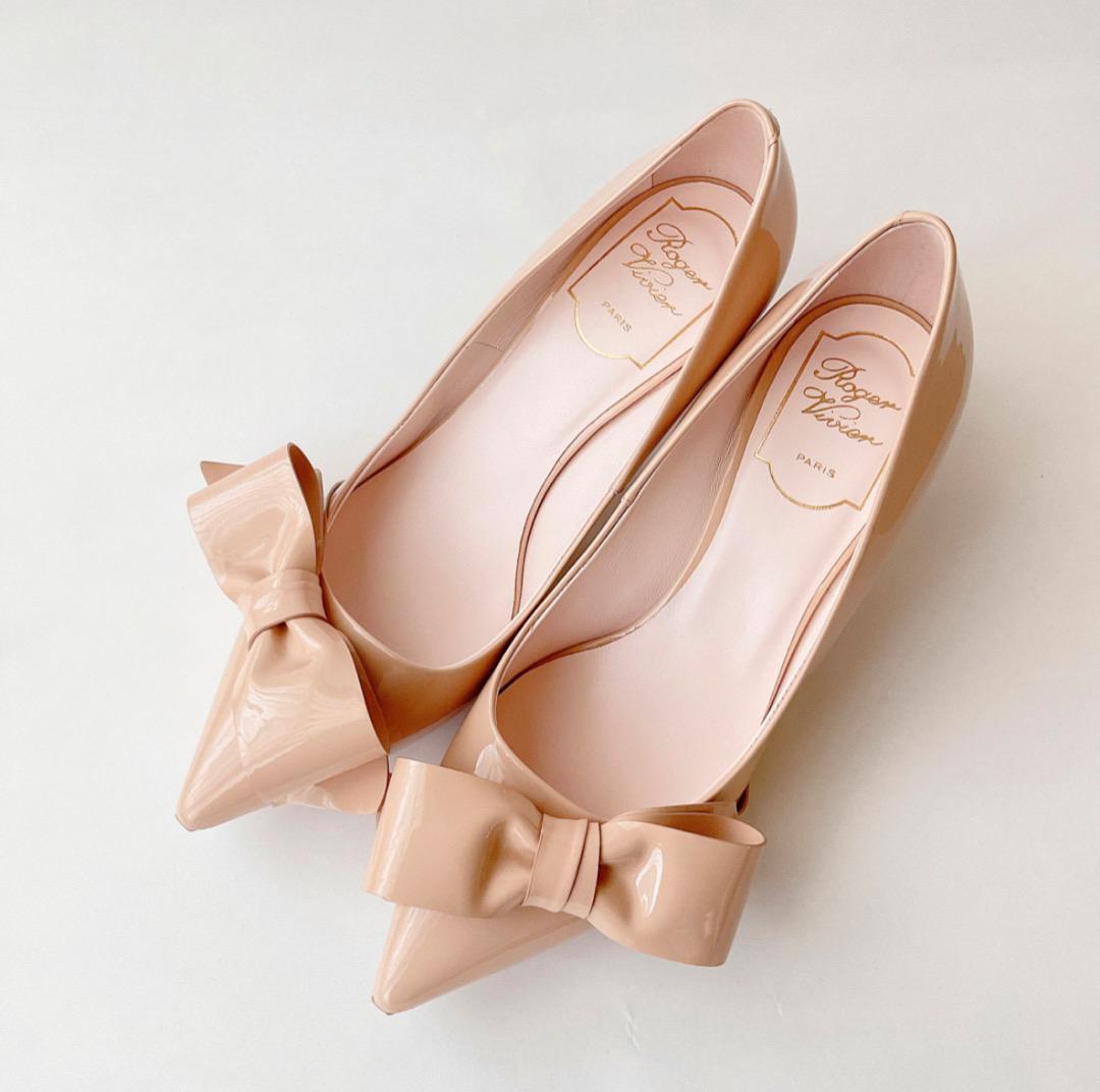 【未使用】Roger Vivier エナメルリボンパンプス◇36 23cm