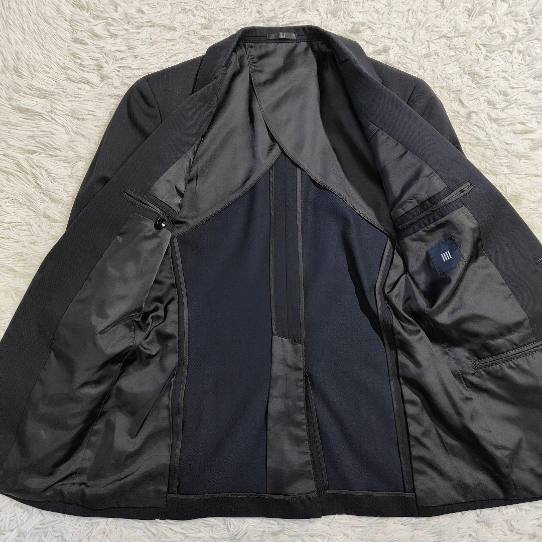 【極美品】スーツセレクト 3ピース ネイビー 柄 メンズ スーツ S 【極美品】スーツセレクト 3ピース ネイビー 柄 メンズ スーツ S