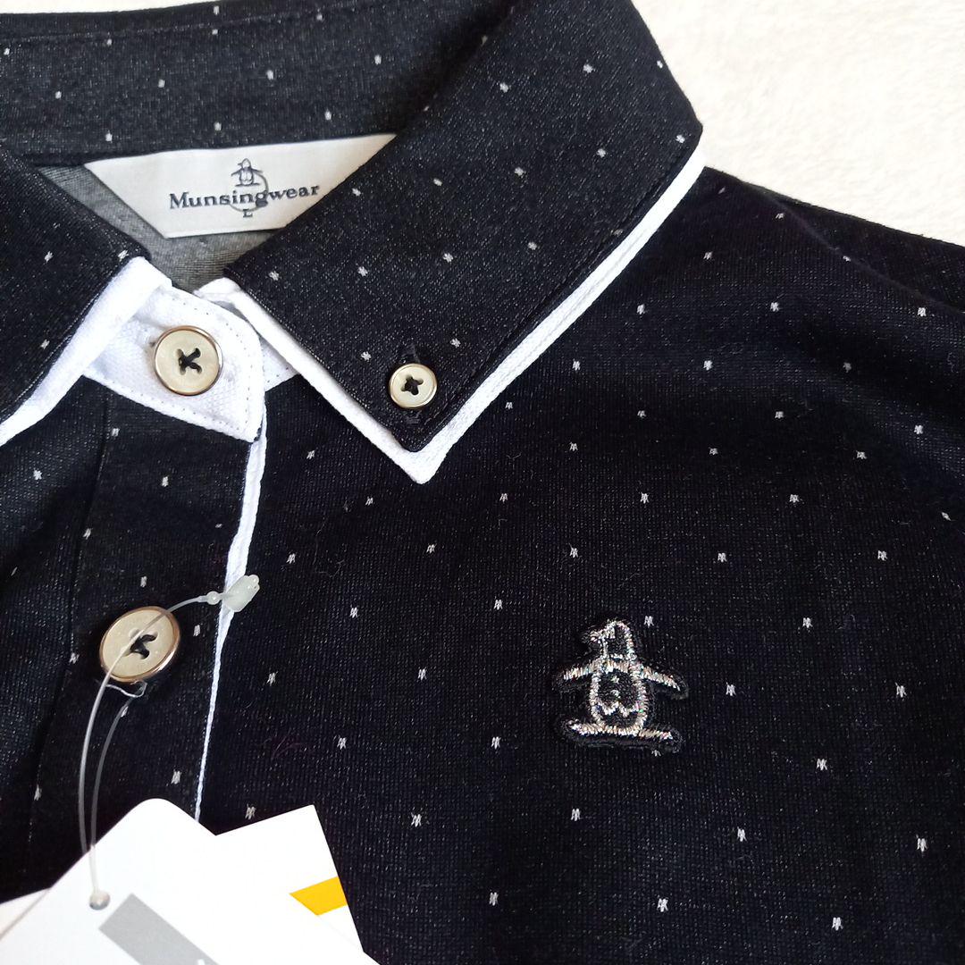 未使用【Munsingwear】デザイン シャツ カットソー ブラック
