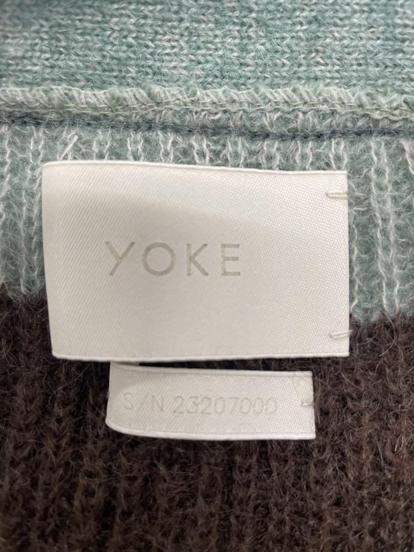 トップス YOKE MOHAIR BORDER CARDIGAN