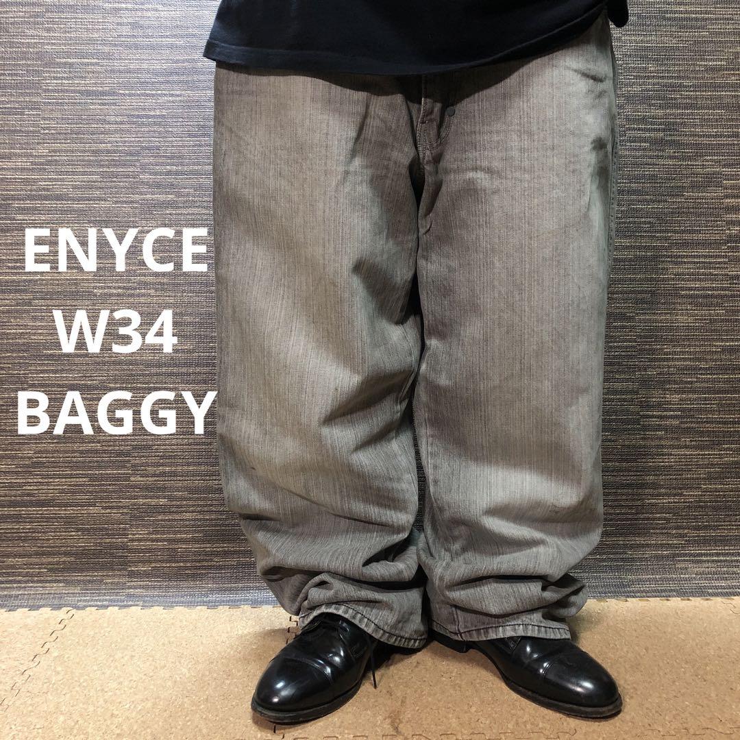 ENYCE バギーデニムパンツ　ビンテージ加工　当時物　ビッグサイズ