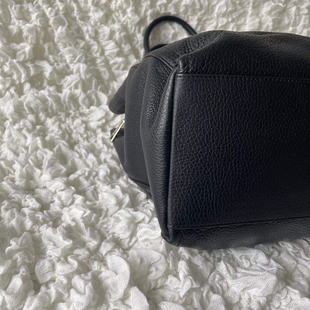 美品❗️ FURLA アルバ　トートバッグ　レザー　シボ革　ゴールド金具