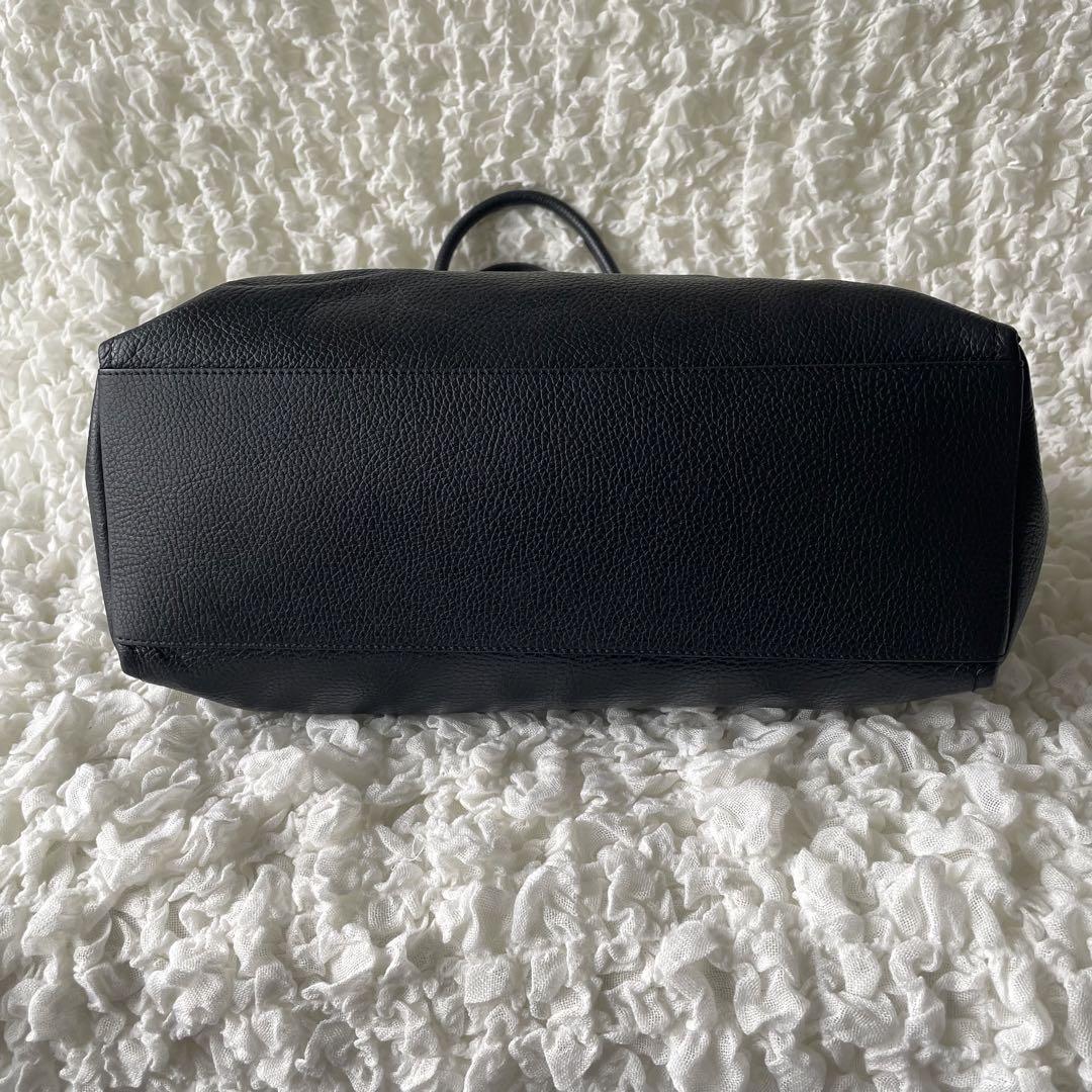 美品❗️ FURLA アルバ　トートバッグ　レザー　シボ革　ゴールド金具
