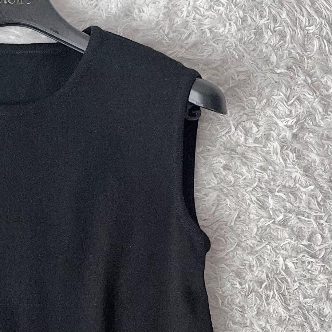 【美品】フォクシー スモックギャザーニットトップ 黒ブラック