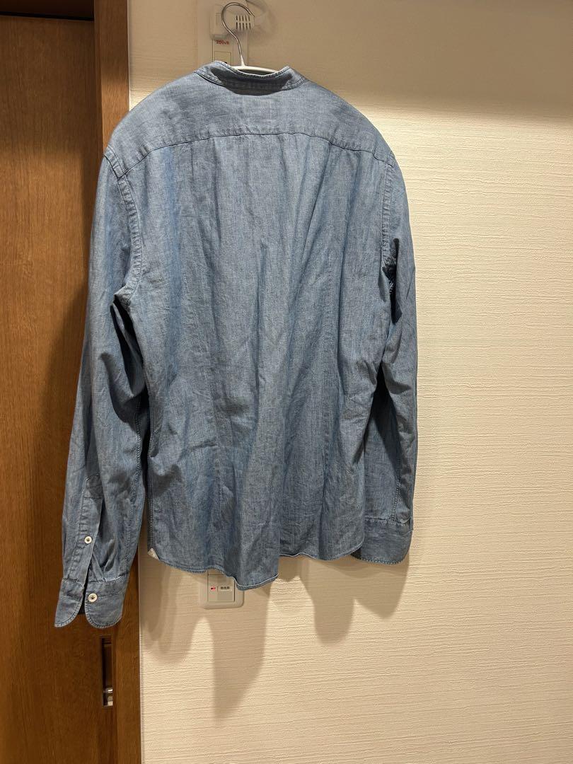 GIANNETTO シャンブレー バンドカラーシャツ 42 16 1/2 - メルカリ