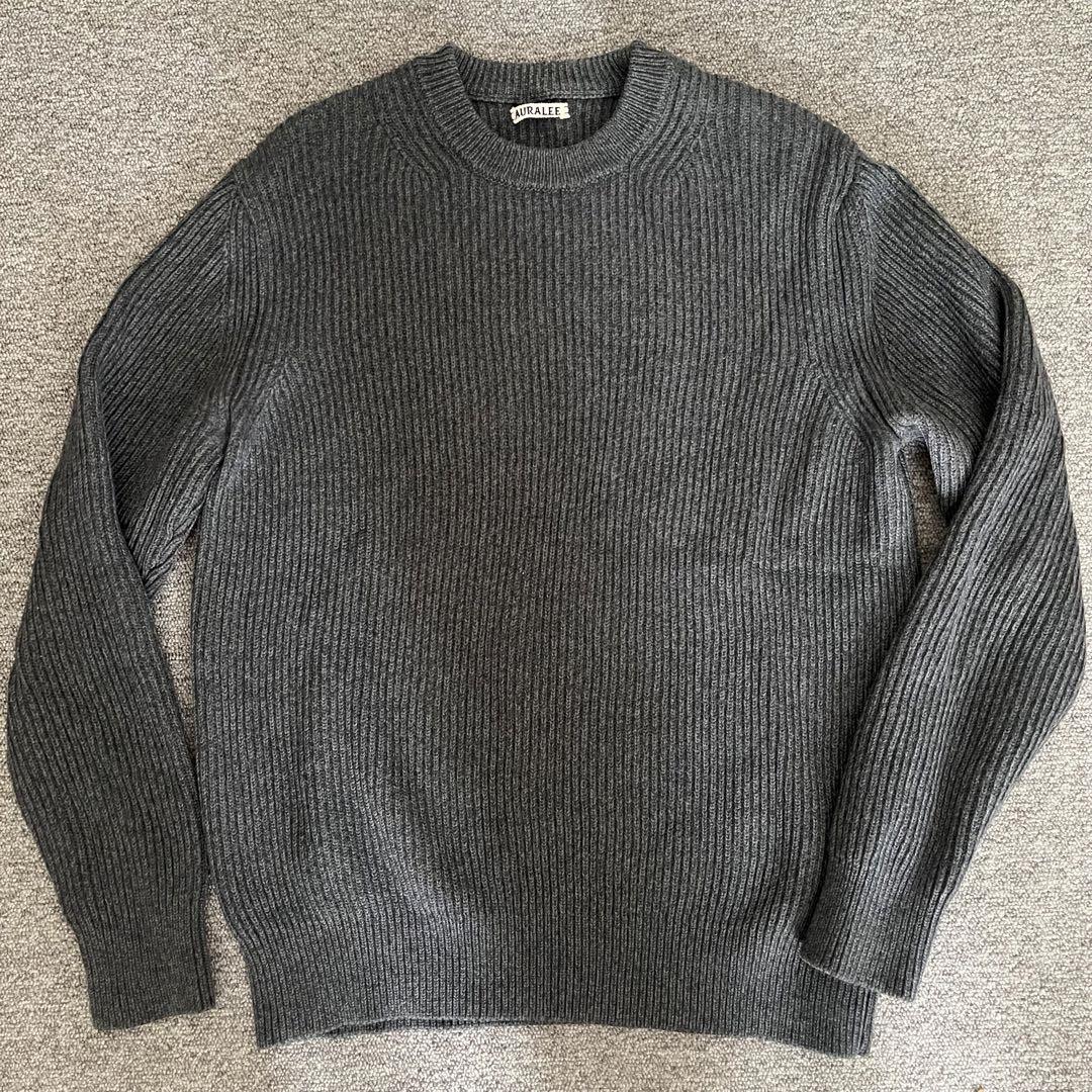 AURALEE SUPER FINE WOOL RIB KNIT BIG P/O