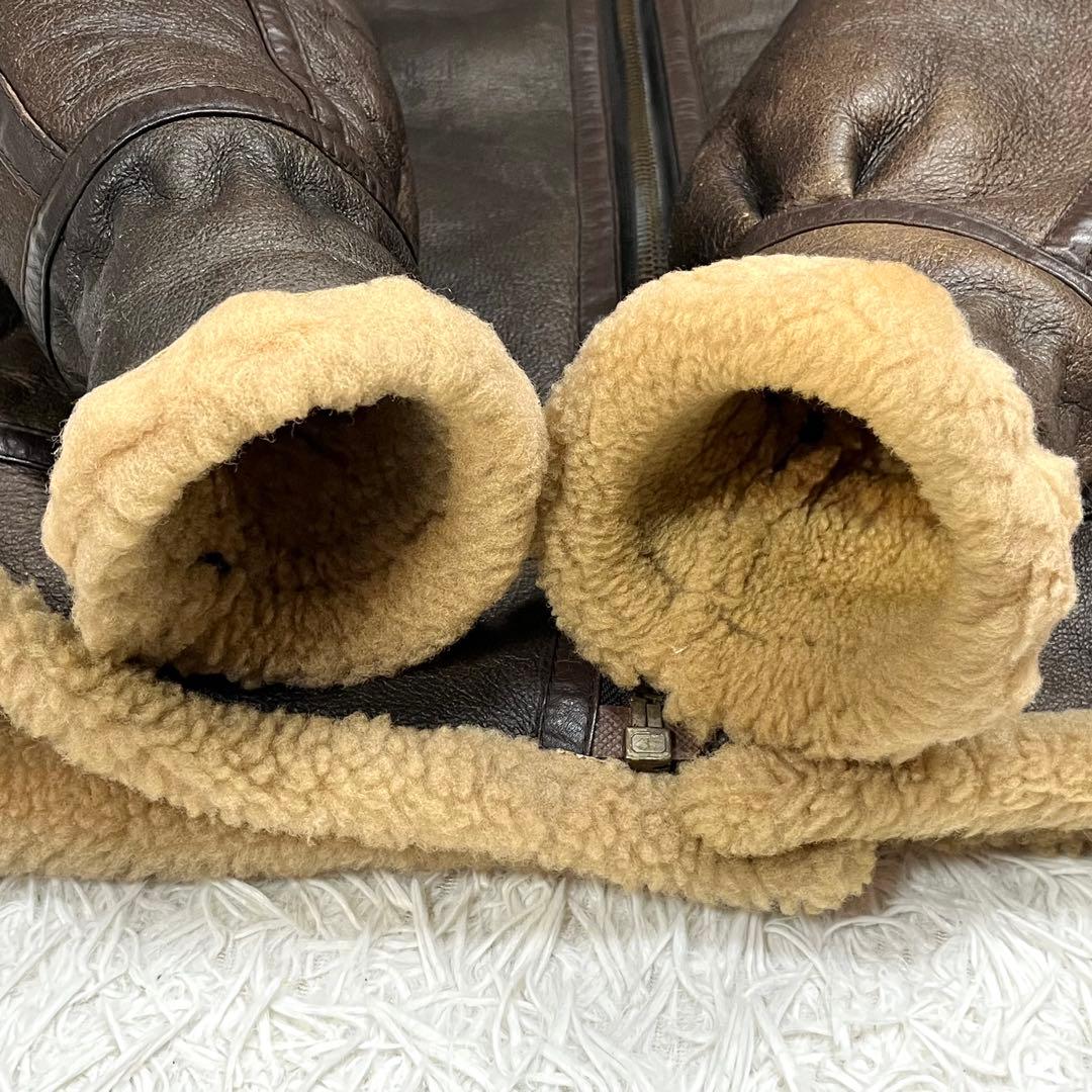 リアルムートン B-3 フライトジャケット L シープレザー ボア 90s 羊革 リアルムートン B-3 フライトジャケット L シープレザー ボア 90s 羊革