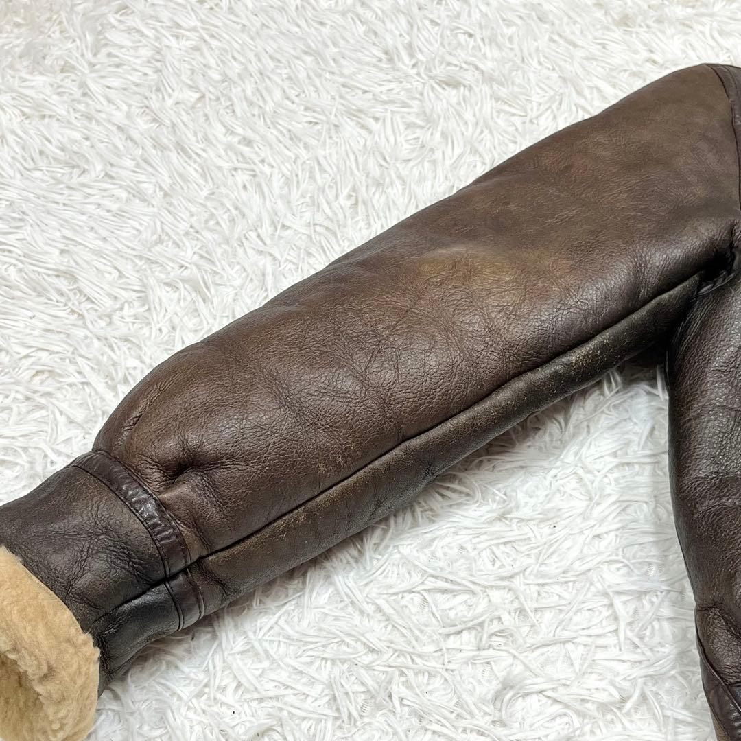 リアルムートン B-3 フライトジャケット L シープレザー ボア 90s 羊革 リアルムートン B-3 フライトジャケット L シープレザー ボア 90s 羊革