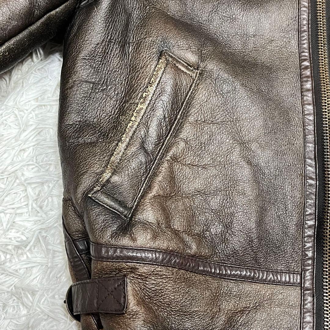 リアルムートン B-3 フライトジャケット L シープレザー ボア 90s 羊革 リアルムートン B-3 フライトジャケット L シープレザー ボア 90s 羊革