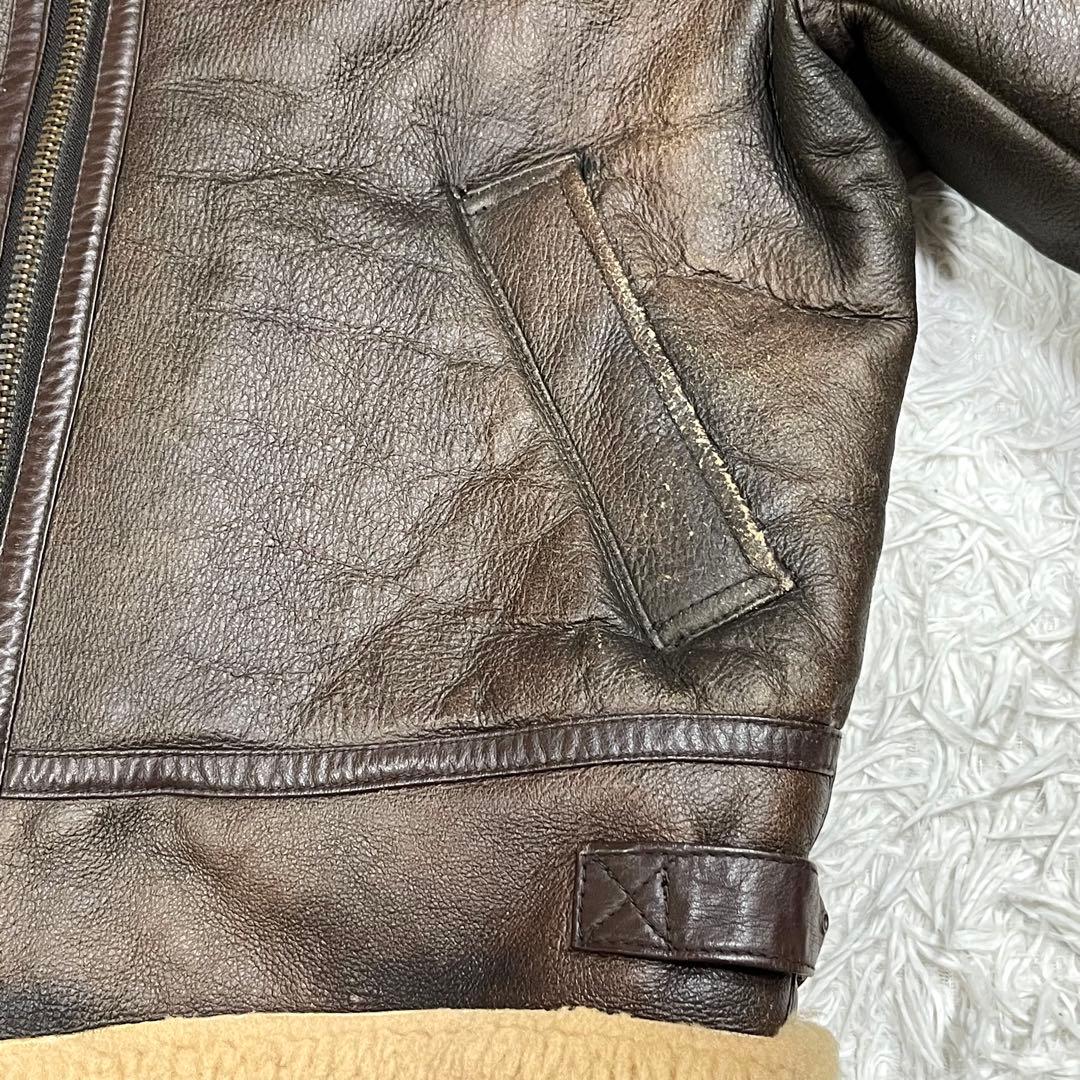 リアルムートン B-3 フライトジャケット L シープレザー ボア 90s 羊革 リアルムートン B-3 フライトジャケット L シープレザー ボア 90s 羊革