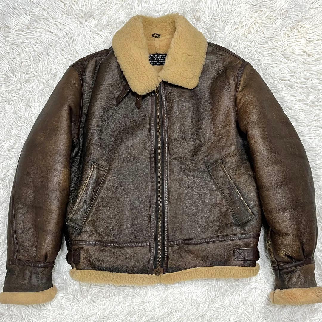 リアルムートン B-3 フライトジャケット L シープレザー ボア 90s 羊革 リアルムートン B-3 フライトジャケット L シープレザー ボア 90s 羊革