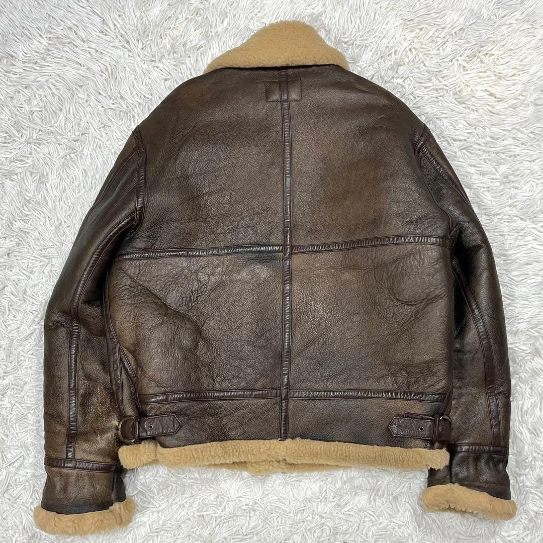 リアルムートン B-3 フライトジャケット L シープレザー ボア 90s 羊革 リアルムートン B-3 フライトジャケット L シープレザー ボア 90s 羊革