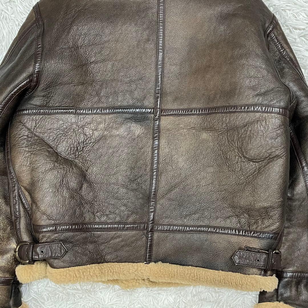 リアルムートン B-3 フライトジャケット L シープレザー ボア 90s 羊革 リアルムートン B-3 フライトジャケット L シープレザー ボア 90s 羊革