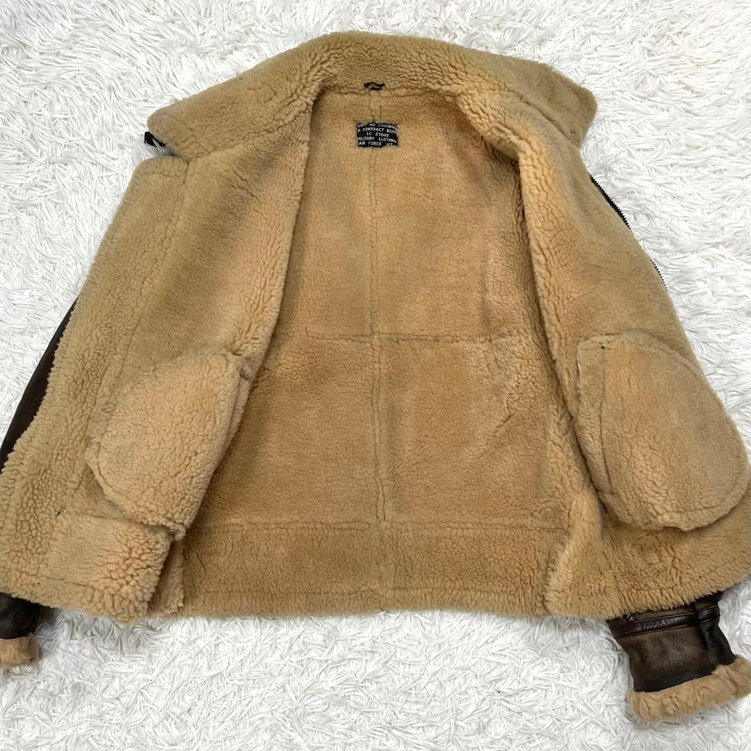 リアルムートン B-3 フライトジャケット L シープレザー ボア 90s 羊革 リアルムートン B-3 フライトジャケット L シープレザー ボア 90s 羊革