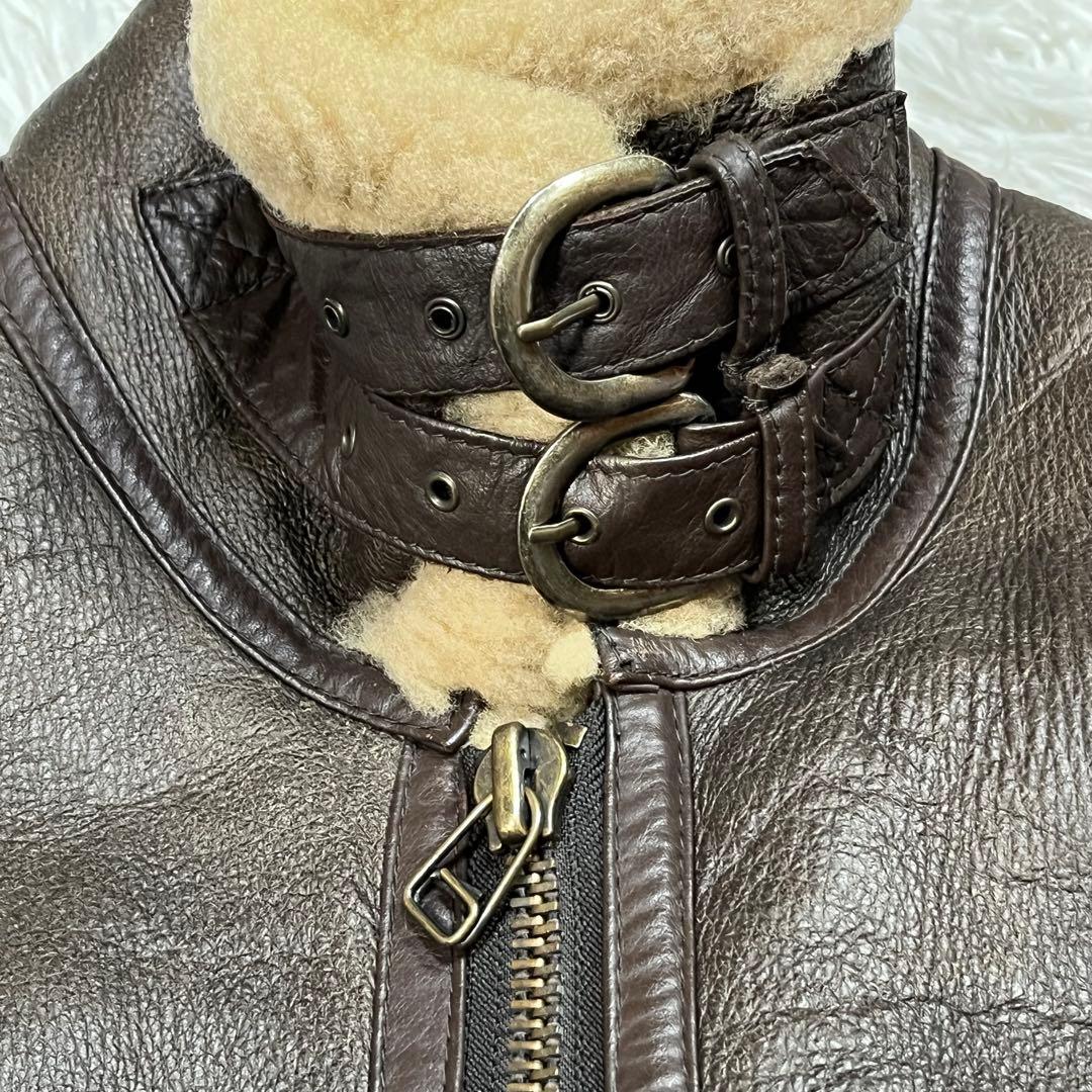 リアルムートン B-3 フライトジャケット L シープレザー ボア 90s 羊革 リアルムートン B-3 フライトジャケット L シープレザー ボア 90s 羊革